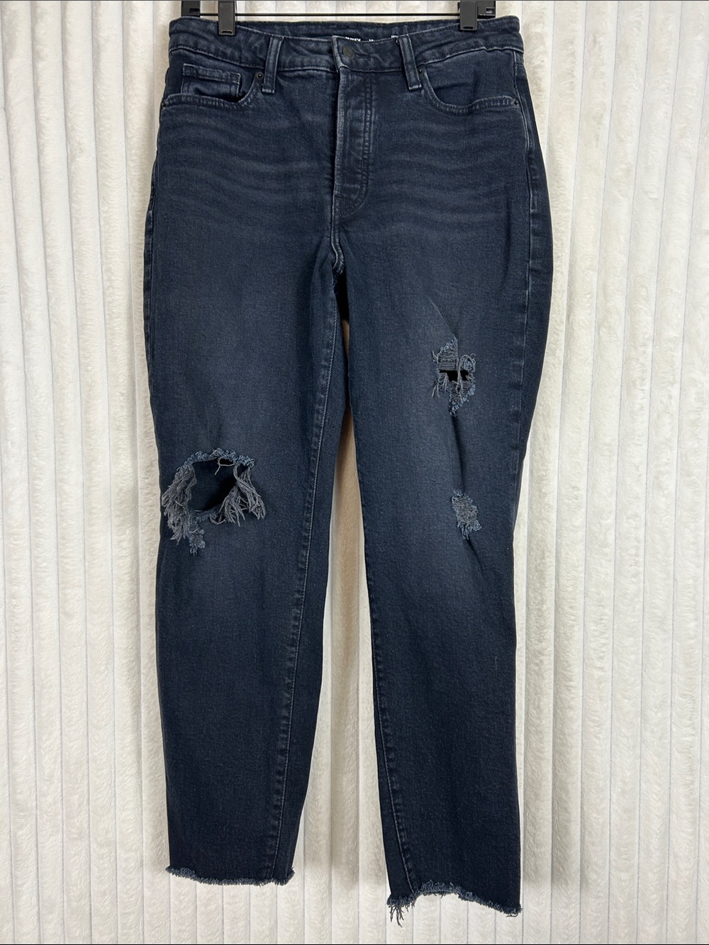 Old Navy High-Rise O.G. Straight distressed  black Jeans 10